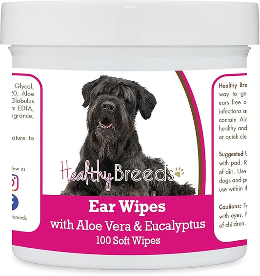 Healthy Breeds Black Russian Terrier Ear Cleaning Wipes with Aloe & Eucalyptus for Dogs 100 Count