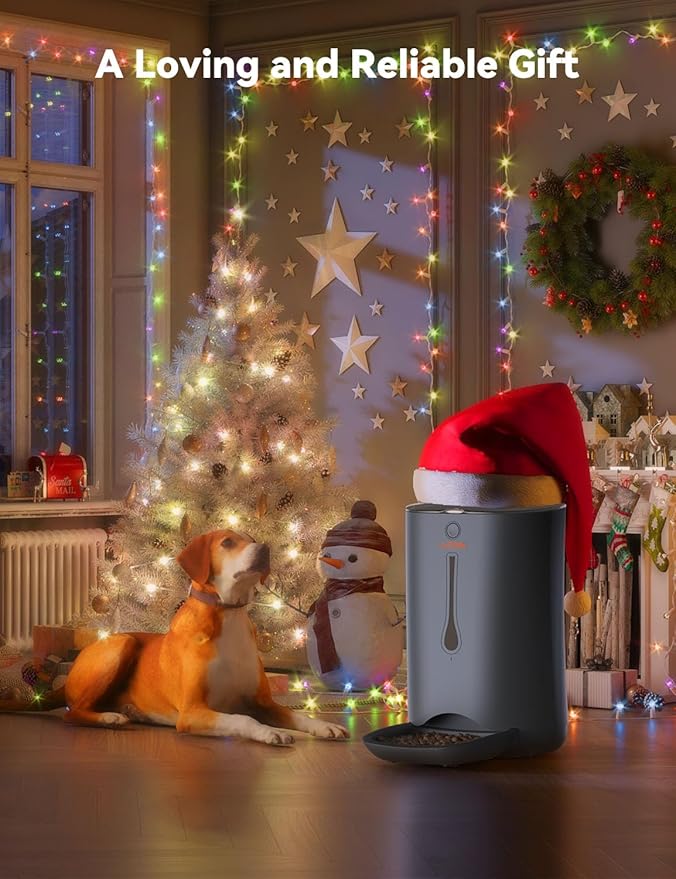 WOPET Automatic Dog Feeder, 7L Pet Food Dispenser for Cats and Dogs, Automatic Cat Feeders with Protion Control, Voice Recorder&Programmable Timer for up to 5 Meals Per Day