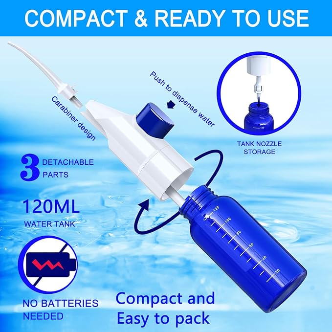 Pet Manually Tooth Cleaner - Equipped for Dog Finger Toothbrush, 2 Nozzles, for Dog and Cat Teeth Cleaning & Dental Care, Cat and Dog Toothbrush, Tooth Brushing Kit Suitable for Dog and Cat