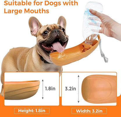 2Pack Dog Water Bottle, 19oz Collapsible Dog Travel Water Bottle, Portable Dog Water Dispenser with Foldable Drinking Cup Bowl for Walking, Hiking, Lightweight, Leak-Proof, BPA Free, Orange
