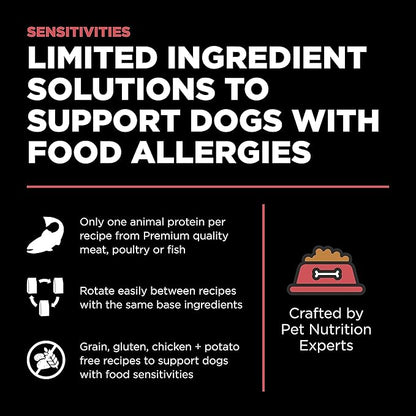 GO! SOLUTIONS Sensitivities – Salmon Recipe – Limited Ingredient Dog Food, 12 lb – Grain Free Dog Food for All Life Stages – Dog Food to Support Sensitive Stomachs
