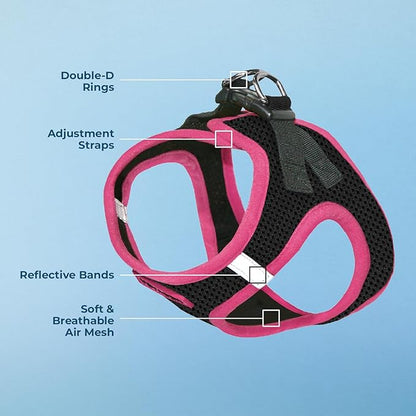 Voyager Step-In Air Dog Harness - All Weather Mesh Step in Vest Harness for Small and Medium Dogs by Best Pet Supplies - Pink, Medium