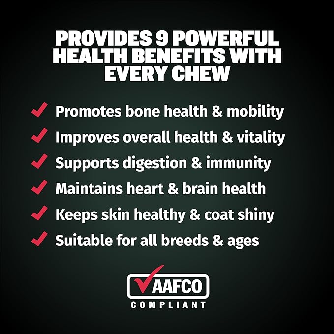 Bully Max 9-in-1 Total Health Dog Chews - Puppy & Adult Dog Multivitamin - Omega 3 Vitamin Supplements for Immunity, Brain, Heart, Joint & Digestive Health for All Breeds - 75 Soft Chews per Bag