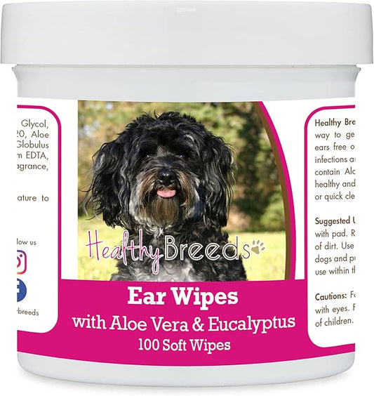 Healthy Breeds Maltipoo Ear Cleaning Wipes with Aloe & Eucalyptus for Dogs 100 Count