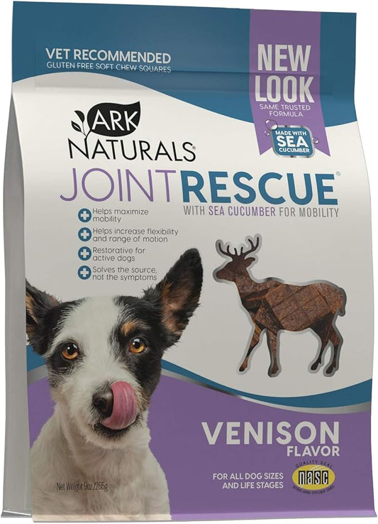 Ark Naturals Sea Mobility Joint Rescue Dog Treats, Venison Flavor, Joint Supplement with Glucosamine & Chondroitin, 1 Pack