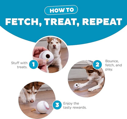 Outward Hound Sport Ballz Baseball Treat-Dispensing Fetch Ball Dog Toy