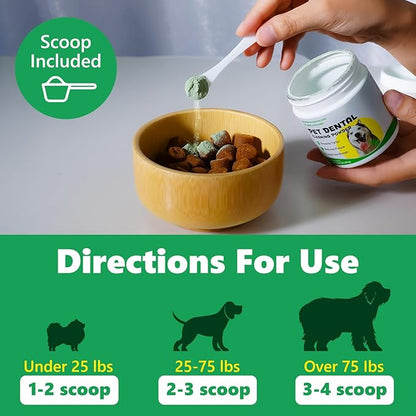 Dog Dental Powder, Dental Care for Dog Teeth Breath Freshener, Plaque & Bad Breath Off Powder Dog - Helps Dental Health for Small, Medium and Large Dog, 80g
