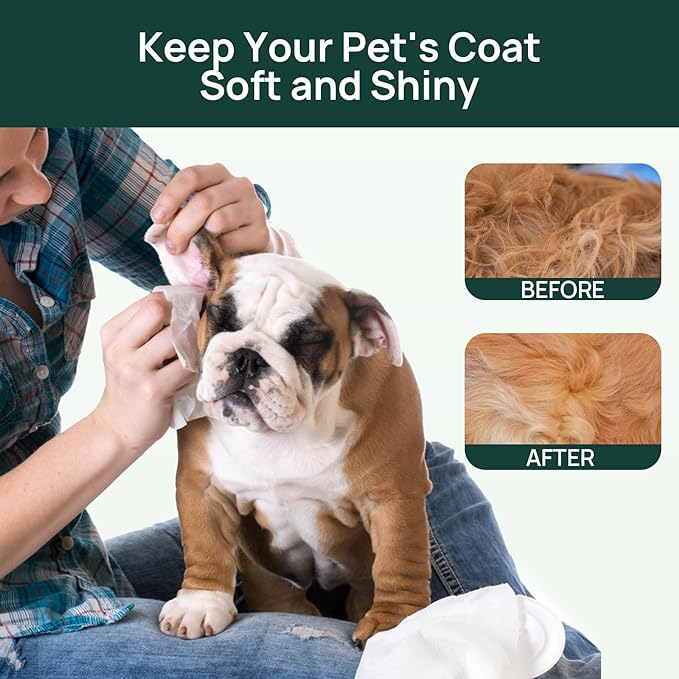 400 Unscented Extra Thick Dog Wipes for Paws and Butt Puppy Wipes for Dogs Face and Body Dog Wipes Cleaning Deodorizing Cat Wipes Cleaning Fur and Butt Doggie Wipes Doggy Wipes 8 Glove Wipes Included