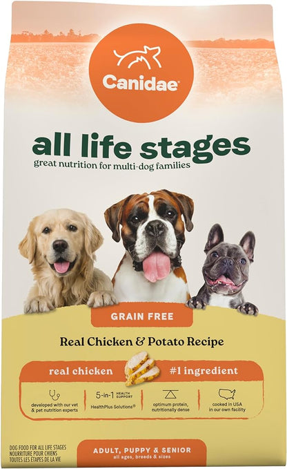 Canidae All Life Stages Real Chicken & Poato Recipe – High Protein and Grain-Free Premium Dry Dog Food for All Ages, Breeds, and Sizes– 24 lbs.
