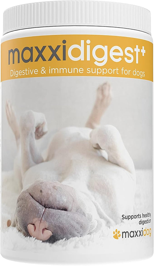 maxxidigest+ Digestive and Immune Support Supplement for Dogs with Probiotics, Prebiotics and Digestive Enzymes – 13.2 oz