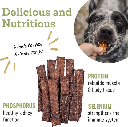 Farm Hounds Premium Natural Beef Treats for Dogs, 100% Made from Humanely-Raised Beefs, No Fillers Added, Nutrient-Rich Jerky Training Treats, Healthy Delicious Dog Strips, Made in USA, 2-Pack