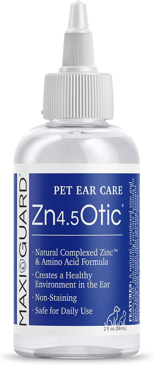 Pet Ear Care Zn4.5 Otic for Dogs, Cats, Exotics and Companion Animals (2oz), Blue/White