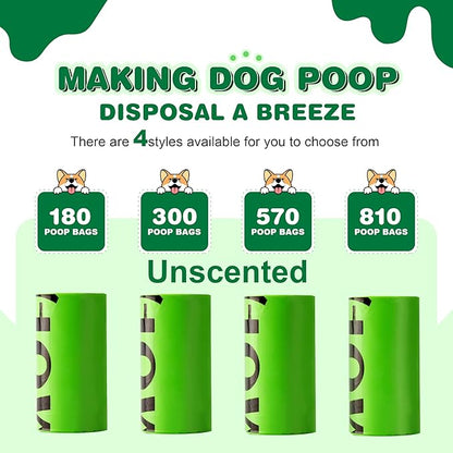 Biodegradable Dog Poop Bags 300 Count, 20 Rolls, Recyclable Waste with Dispenser, Large 9 x 13 Inches, Extra Thick, Leak Proof for Dogs and Cats