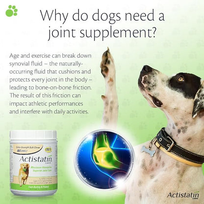 Canine Large Dog Soft Chews, 120ct – Patented Extra-Strength Joint, Cartilage, Soft Tissue Supplement: Glucosamine, Chondroitin, Manganese, MSM, L-Carnitine – High Absorption, Fast Results