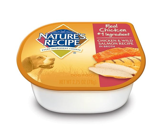 Nature's Recipe Chicken & Wild Salmon Recipe in Broth Wet Dog Food, 2.75 oz