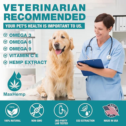 Pet Hemp Oil for Dogs Cats (2 Pack) Joint Pain Support Anxiety Stress Cough Inflammation Relief Skin Arthritis Care Supplement Dog Cat Hemp Drops Tincture (Flavorless)