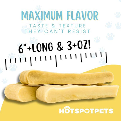 hotspot pets Large Yak Chews for Dogs - Premium Long Lasting Himalayan Dog Chews Bones for Aggressive Chewers - All Natural Rawhide Free Yak Cheese Dog Treats (Large - 6 Pack)
