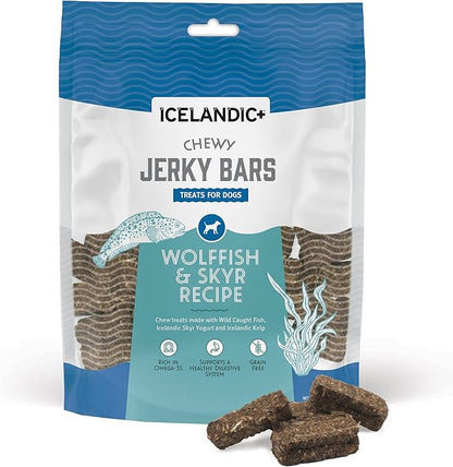 Icelandic+ Chewy Jerky Bars Wolffish, Skyr, & Kelp Dog Treat 2.5-oz Bag