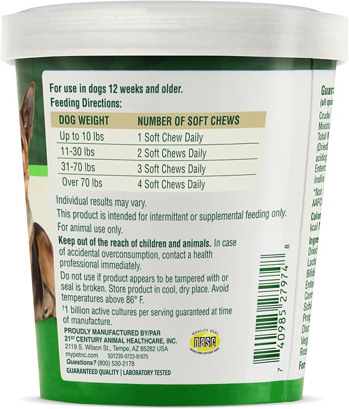 PetNC Natural Care Liver Flavor,Cheese Pre & Probiotic Soft Chews for Dog 120 ct (Pack of 1) (Packaging may vary)