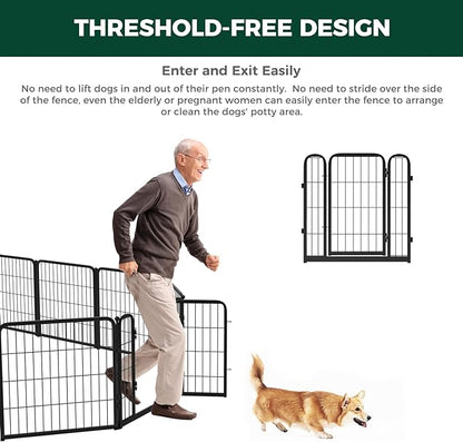 FXW Homeplus Dog Playpen Designed for Indoor Use, 24" Height for Puppy and Small Dogs, Black│Patented