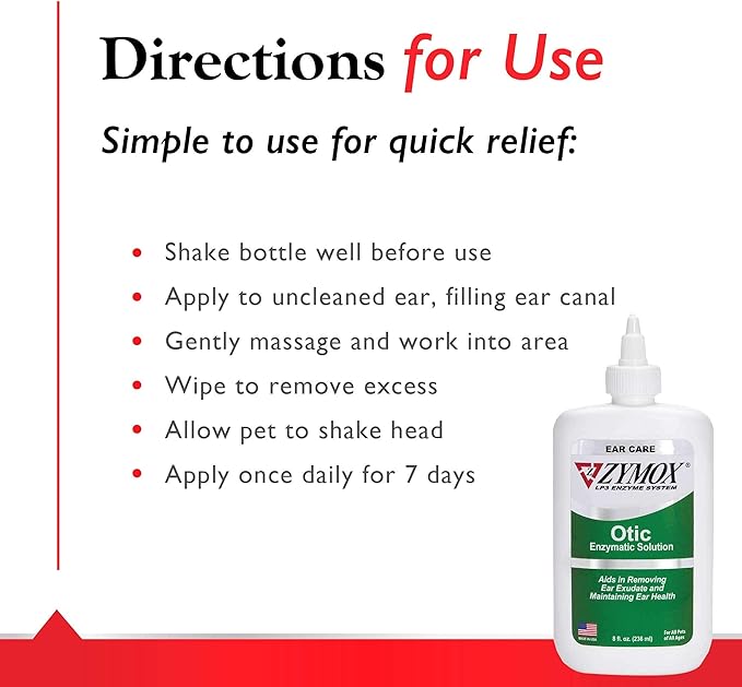 PET KING BRANDS Zymox Otic Enzymatic Solution for Dogs and Cats to Soothe Ear Infections Without Hydrocortisone for Itch Relief, 8oz