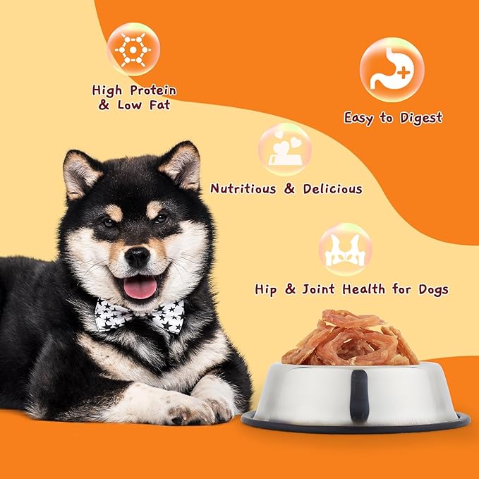 Jungle Calling Dog Treats Chicken Rings, Chewy Snacks for All Dogs Help Hip & Joint Health, Chicken Jerky for Dogs