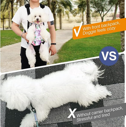 Pawaboo Pet Carrier Backpack, Adjustable Pet Front Cat Dog Carrier Backpack Travel Bag, Legs Out, Easy-Fit for Traveling Hiking Camping for Small Medium Dogs Cats Puppies, Small, Flowers