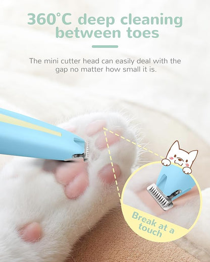 Dog Clippers for Grooming,35dB Ultra-Low Noise 2 Speed Dog Paw Trimmer,USB Rechargeable Dog Trimmer for Grooming,Cordless Dog Shaver for Paws,Eyes,Ears,Face,Rump with LED Light