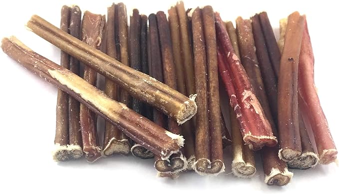 Sancho & Lola's 6-Inch Thin Bully Sticks Dogs - (10 count) Grass-Fed Free-Range Grain-Free Beef Pizzle Dog Chew Sticks