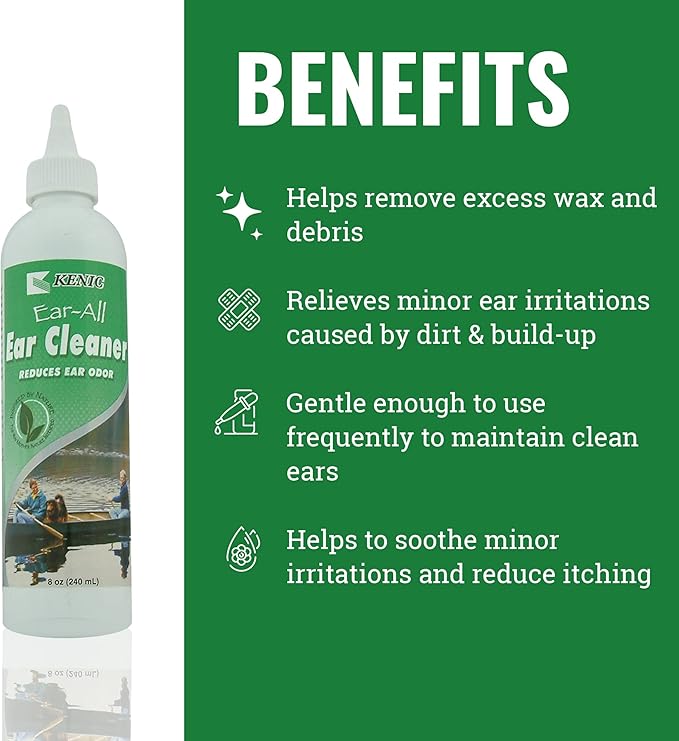 Ear Cleaner for Dogs, Cats, Pets - Wax, Odor, & Debris Remover, Keeps Ears Clean,Fresh & Healthy, Gentle Cleanser to Help Reduce Infection & Itching - Cruelty Free, Made in USA