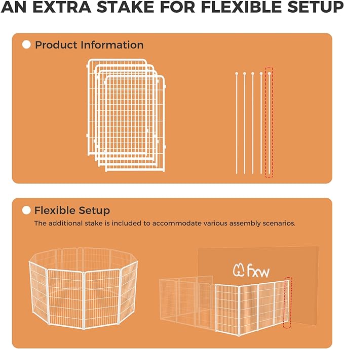 FXW Homeplus Dog Playpen Designed for Indoor Use, 45" Height for Large Dogs, White│Patented