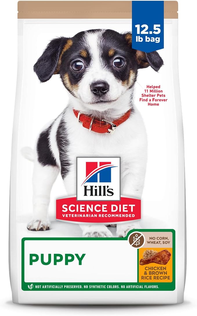 Hill's Science Diet Puppy No Corn, Wheat or Soy Dry Dog Food, Chicken Recipe, 12.5 lb. Bag