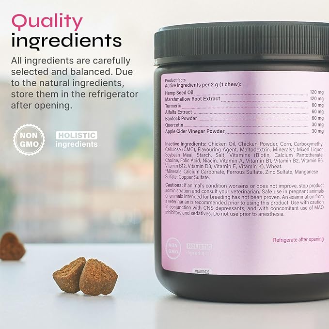 Dog Allergy Relief Chews - Dog Itching Skin Relief - Anti Itch for Dogs - Dog Itch Relief Chews - Hot Spot Treatment - Seasonal Allergy Support Supplements - Allergy Chews - Allergy Immune Treats