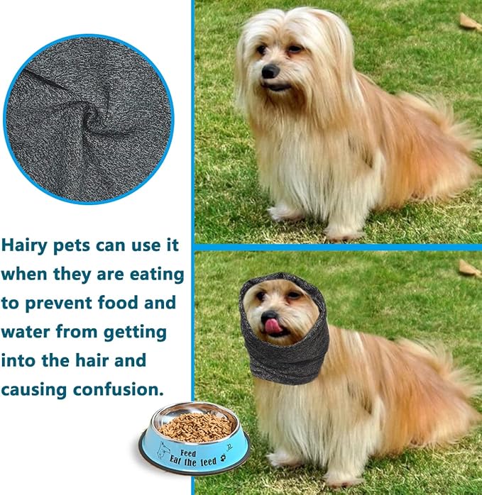 Dog Noise Cancelling Ear Muffs, Dog Ear Cover for Anxiety Relief& Calming Dogs, Snood for Dog Cat Noise Reduce Grooming Bathing, Neck and Ear Warm Ear Muffs,Grey M