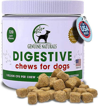 Digestive Supplement for Dogs - Recommended Probiotics Chew by FurParents - Improves Digestive and Gut Health, Helps with Diarrhea, Upset Stomach, Bad Breath & Constipation, 120 Count