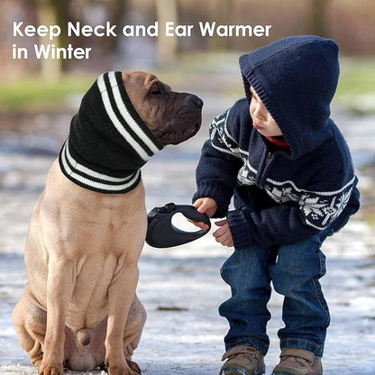 IECOii Ear Covers for Dogs,Quiet Ear Covers Hood for Noise,Warm Stretchy Pet Ear Protector for Bathing and Grooming,Dog Ear Muffs Noise Protection-Vacuum Cleaner,Calming Snoods for Dogs Large,Black-L