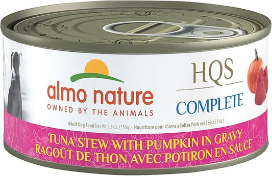 almo nature HQS Complete Wet Dog Food Tuna Stew with Pumpkin in gravy 5.5 oz (Pack of 48)