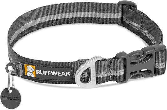 Ruffwear, Crag Dog Collar, Reflective and Comfortable Collar for Everyday Use, Granite Gray, 11"-14"
