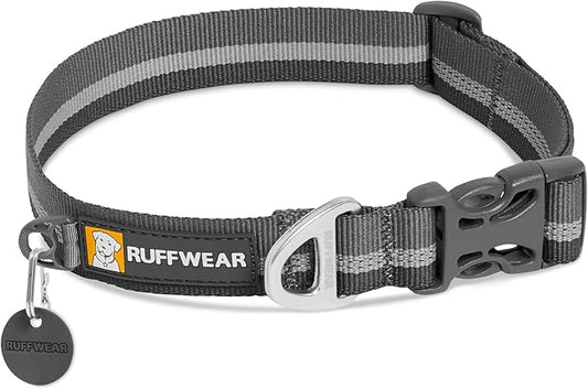 Ruffwear, Crag Dog Collar, Reflective and Comfortable Collar for Everyday Use, Granite Gray, 20"-26"