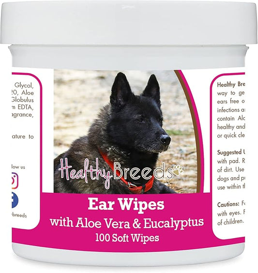 Healthy Breeds Norwegian Elkhound Ear Cleaning Wipes with Aloe & Eucalyptus for Dogs 100 Count