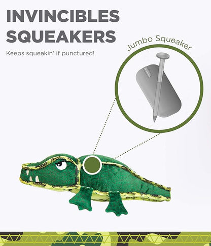 Outward Hound Xtreme Seamz Alligator Squeaky Dog Toy - Reinforced Dense Stuffing Plush Toy