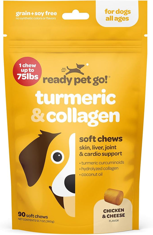Hip and Joint Supplement for Dogs Turmeric and Collagen Hip and Joint Chews for Dogs Mobility & Comfort | Dog Hip and Joint Supplement Large Breed Small Breed and Senior Dogs | 90 Chews