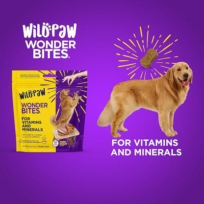 WonderBites for Vitamins & Minerals – 90 Soft Chews- Multivitamin Supplement for Dogs – Glucosamine, Probiotics, Hemp, & more- Supports Immune System, Joints, Digestion & Overall Health