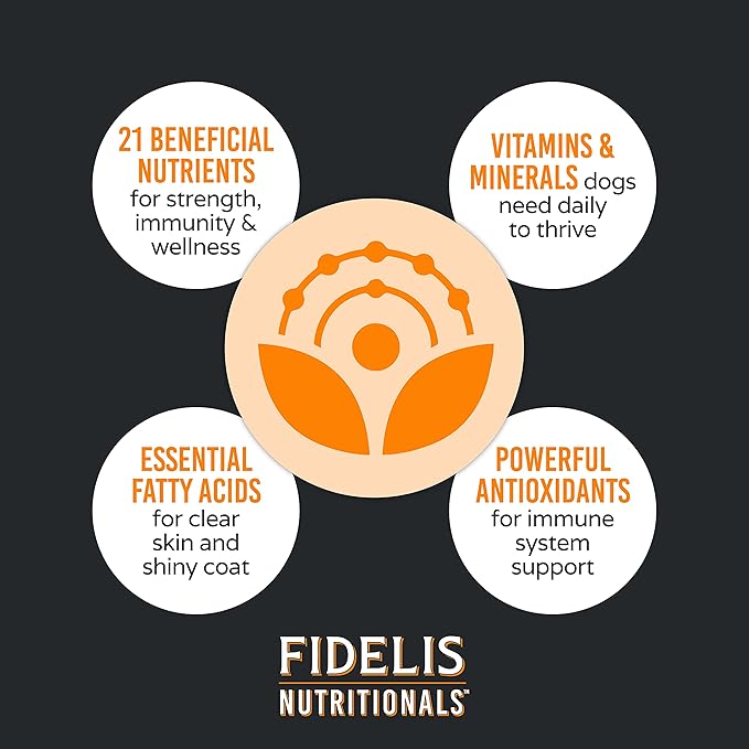 FIDELIS Dog Multivitamin Chewable (60 Vitamin Soft Chews), Made in USA, Complete Beneficial Nutrients, Vitamin & Mineral Supplement, Essential Fatty Acids, Antioxidants, Veterinarian Formulated
