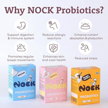 NOCK Probiotics for Dogs,Improve Kidney Function, Support Urinary Tract Health Supplement for Your Dogs Stomach, Intestine Health(220 Billion CFUs Per)