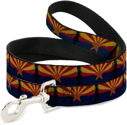 Dog Leash Arizona Flag Distressed Painting 6 Feet Long 1.0 Inch Wide