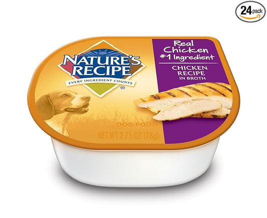Nature's Recipe Wet Dog Food, Chicken Recipe In Broth, 2.75-Ounce Cup (Pack of 24)