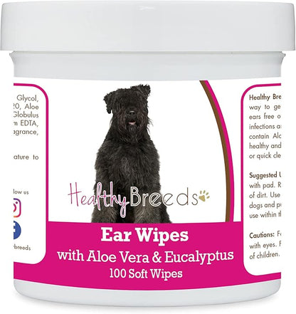 Healthy Breeds Bouvier des Flandres Ear Cleaning Wipes with Aloe & Eucalyptus for Dogs 100 Count