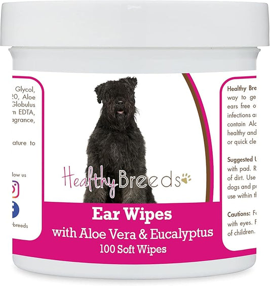 Healthy Breeds Bouvier des Flandres Ear Cleaning Wipes with Aloe & Eucalyptus for Dogs 100 Count