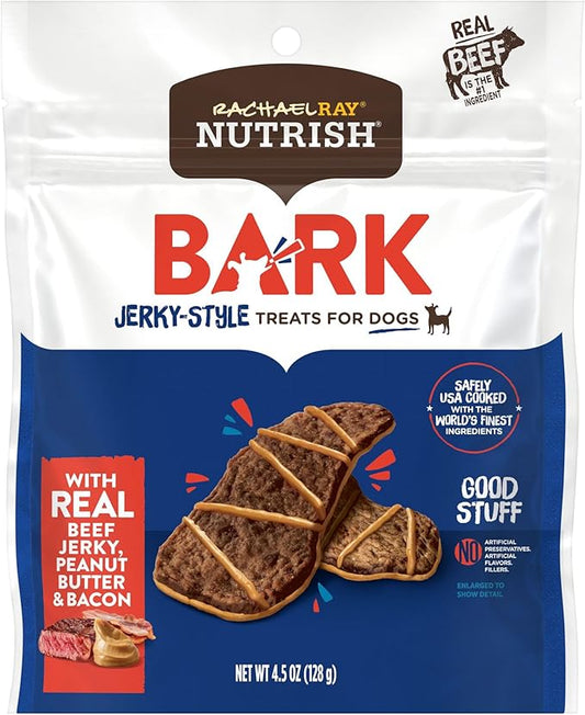 RACHAEL RAY NUTRISH® Bark™ Jerky-Style Dog Treats with Real Beef Jerky, Peanut Butter & Bacon